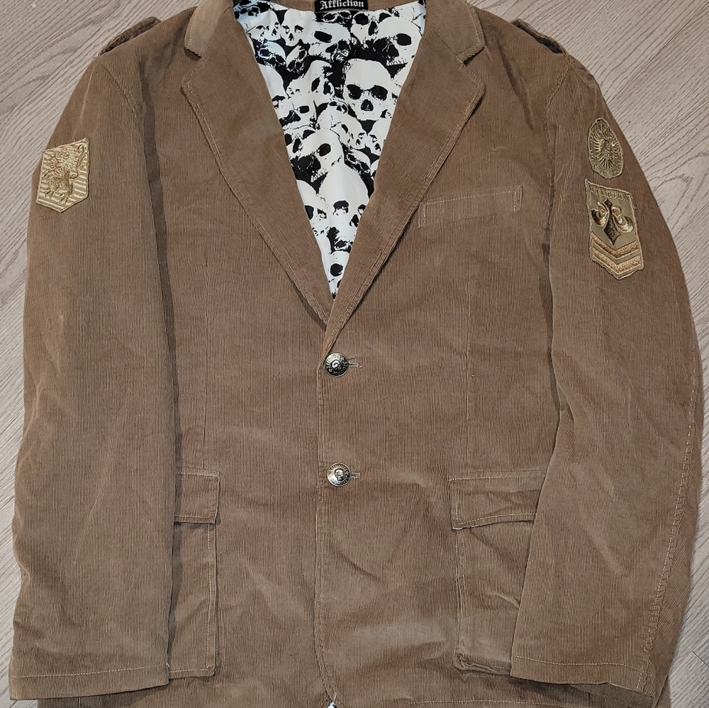 Excellent Condition Affliction Corduroy Blazer mens XL